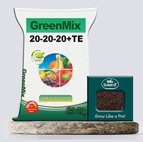 Bundle-pack of Multipurpose NPK fertilizer 20-20-20+TE Pink Crystalline   25 KG + Compost Blend   5 kgs.