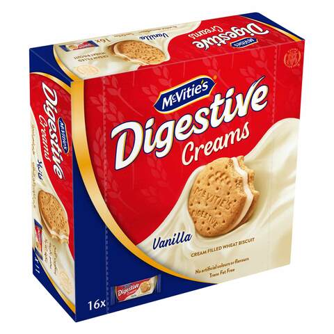 Buy McVities Digestive Vanilla Creams Biscuits 40g Pack of 16 in Saudi Arabia