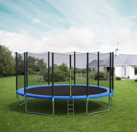 Rainbow Toys 16 Ft Trampoline, High Quality Kids Trampoline Fitness Exercise Equipment Outdoor Garden Jump Bed Trampoline With Safety Enclosure