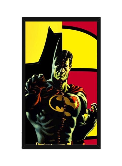 Buy Spoil Your Wall Batman Superman Pop Art Poster With Frame  Red/Yellow/Black 40x40cm Online - Shop Home & Garden on Carrefour UAE