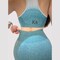 Kidwala 2 Pieces Armour Set - High Waisted Seamless Leggings with Sports half Sleeves Top Workout Gym Yoga Ombre color Outfit for Women (Small, white &amp; Teal)