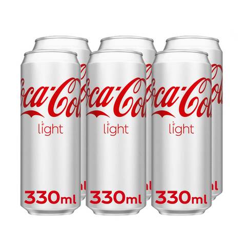 Coca-Cola Light Carbonated Soft Drink Can 330ml Pack of 6