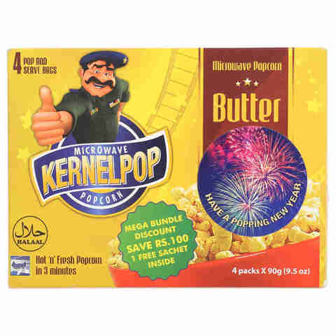 Kernelpop Porcorn Kernels Butter 90 gr (Pack of 3)