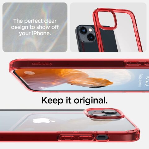 Spigen Ultra Hybrid designed for iPhone 14 Plus case cover - Red Crystal