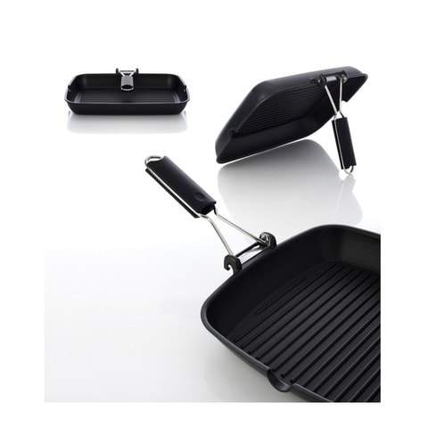 Buy Illa Wellness Grill Pan With Foldable Hand - 36X26Cm - Black Online -  Shop Home & Garden on Carrefour Egypt