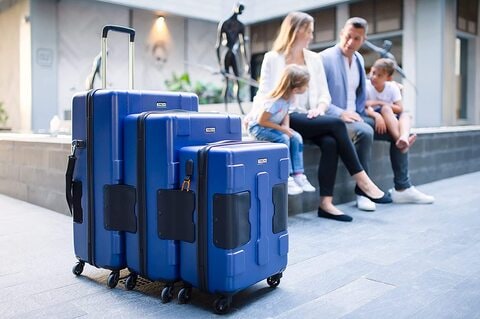 TACH 3pc Hardcase Connectable Luggage Set (Midnight Blue)