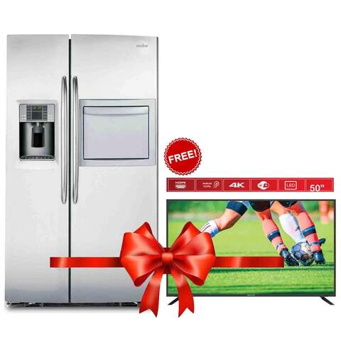 Mabe Fridge MEM30VHDCSS 849 Liter Stainless Steel + Oryx 50&quot; TV&nbsp;