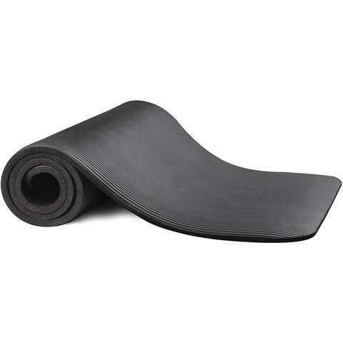 SAPU Non-Slip Yoga Mat 10mm Multi-Functional Tasteless Thick NBR Yoga Mat Rubber Sports Mat Exercise Mat Black