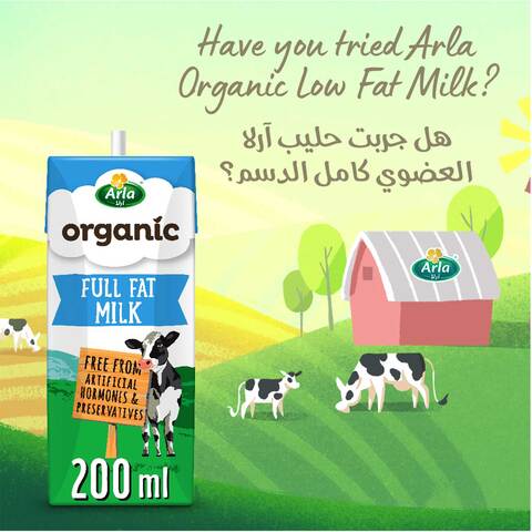 Arla Organic Chocolate Flavored Milk Long Life  200ml &times;12