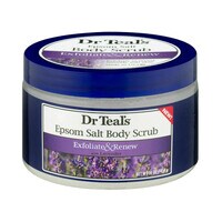 Dr Teal&#39;s Exfoliate And Renew Lavender Epsom Salt Body Scrub Clear 454g