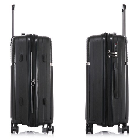 Buy Cabinpro Hard Case Medium Checked Luggage Trolley For Unisex  Polypropylene Lightweight 4 Double Wheeled Suitcase With Built In TSA Type  Lock Travel Bag CP002 Black Online - Shop Fashion, Accessories 