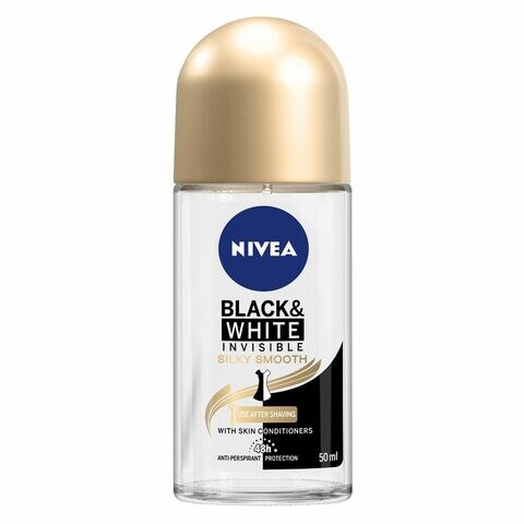Nivea Black And White Invisible Silky Smooth Deodorant Roll-On Clear 50ml