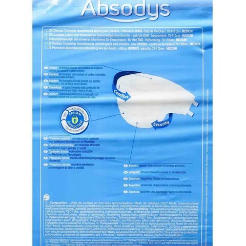 Carrefour Absodys All-In-One Day Adult Diaper Pants Medium White 20 Diapers