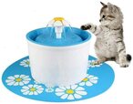 Buy Ewinner 1.6L Flower Style Automatic Electric Pet Water Fountain Dog Cat Drinking Bowl With Corner Fit - Silicone Mat (Blue) in UAE