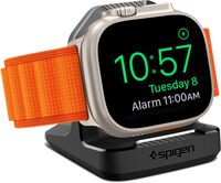 Spigen Rugged Armor Stand Designed For Apple Watch Charger Stand Apple Watch Ultra, Series 8/Se2/7/6/Se/5/4 (49Mm,45Mm,44Mm,41Mm,40Mm) Durable TPU With Non-Slip Stable Base - Black