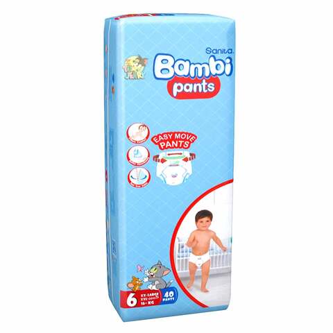 Sanita Bambi Baby Diaper Jumbo Pack XXL Size 6 40 Count 16+kg