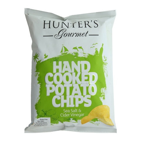 Hunter&#39;s Gourmet Hand Cooked Sea Salt and Cider Vinegar Potato Chips 125g