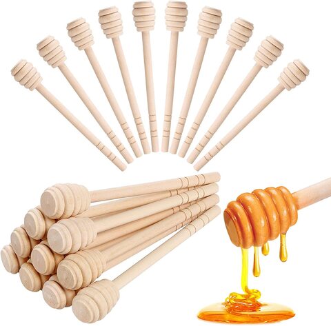 12 Pcs Honey Dipper Sticks, 15 inch Wooden Honey Spoon Stirrers for Honey Jar Dispense Drizzle and Wedding Party Gift, Honeycomb Stick