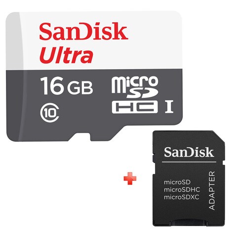 Buy Sandisk Micro Sdhc 16gb Ultra Class 10 Adaptor Online Shop Electronics Appliances On Carrefour Uae