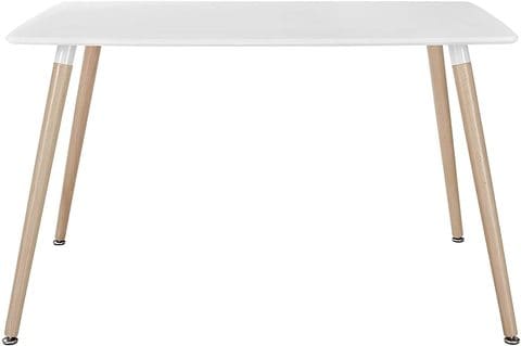 LANNY 120CM length wood table T6 Mid-Century Modern Rectangle Kitchen and Dining Room Table in White