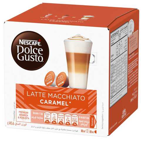 Nescafe Dolce Gusto Latte Macchiato Caramel Coffee 16 Capsules