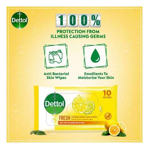 Dettol Anti Bacterial Fresh Skin 10 Wipes