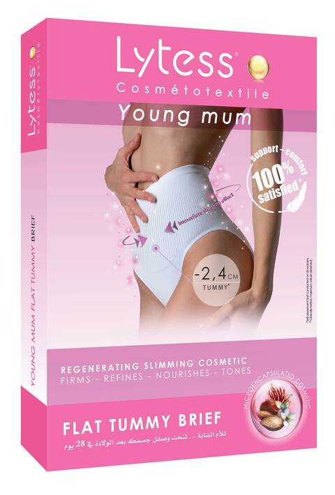 Lytess Young Mum Flat Tummy Brief ,White, Large