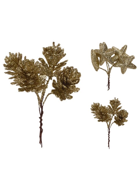 Homesmiths Christmas Deco Skewer Pinecone &amp; Star Assorted 1 Piece