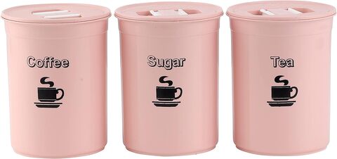 Hot pink tea hot sale coffee sugar canisters