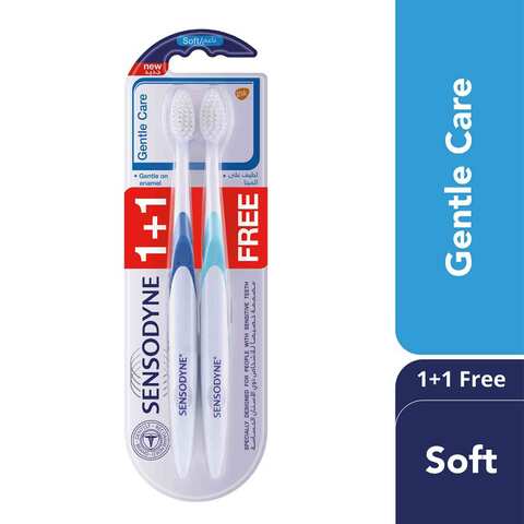 Buy Sensodyne gentle care tooth brush soft + 1 in Saudi Arabia