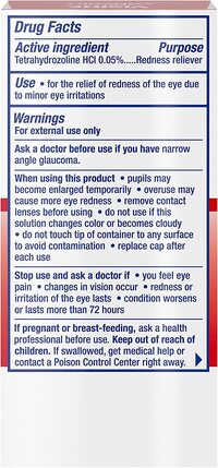 Visine Red Eye Comfort Redness Relief Eye Drops To Help Relieve Red Eyes Due To Minor Eye Irritations Fast, Tetrahydrozoline Hcl, 15ml