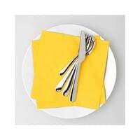 Cocktail Paper Napkins Yellow 2 Ply 40x40cm Size - Beverage Bar Napkins Linen Like Square Napkins Eco Friendly &amp; Compostable Everyday Use, Party or Wedding 50 Pieces.