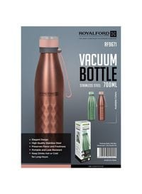 Royalford Stainless Steel Vacuum Water Bottle Rose Gold