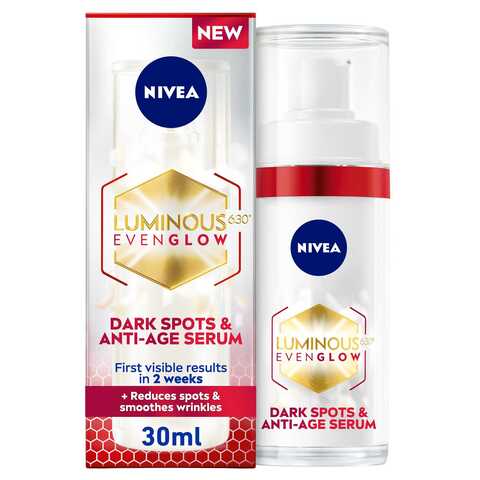 NIVEA Luminous 630 Even Glow Dark Spots and Anti-Age Face Serum 30ml
