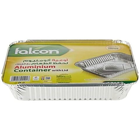 Falcon Aluminium Container With Lid 83120-10 Piece - 1050 CCs
