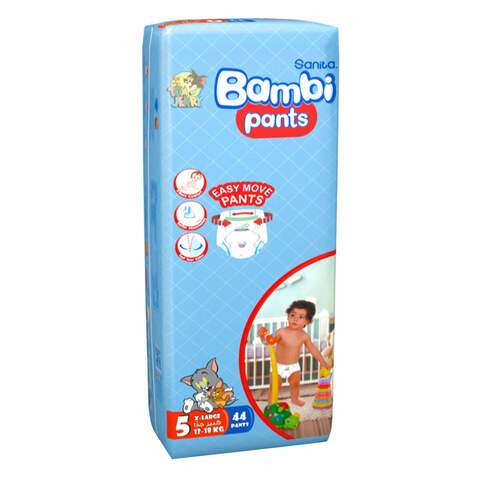 Sanita Bambi Baby Diaper Jumbo Pack XL Size 5 44 Count 12-18kg