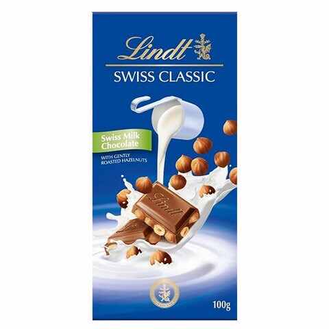 Buy Lindt Swiss Classic Hazelnut Milk Chocolate 100g Online - Shop Food  Cupboard on Carrefour UAE