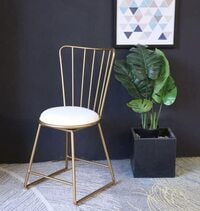 Yulan Modern Luxury Iron Golden Metal Living Room Table &amp; Chair Set for Bar Dresser Coffee Leisure Balcony Hallway (J) 502