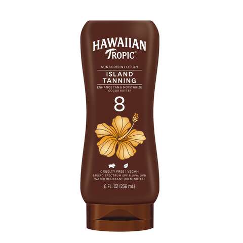 Hawaiian Tropic Island Tanning Reef Friendly Lotion Sunscreen With Cocoa Butter White 236ml