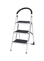 اشتري Generic Foldable Step Ladder With Rubber Handgrip White/Black 44Inch في الامارات