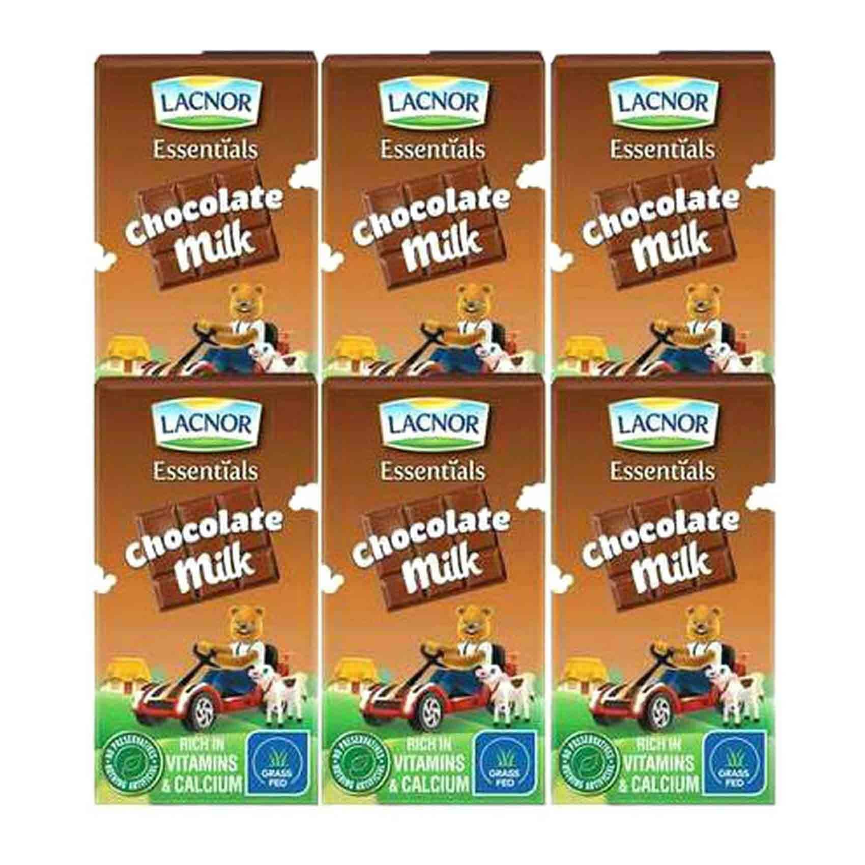 Buy Lacnor Essentials Junior Chocolate Milk Drink 125ml x6 Online