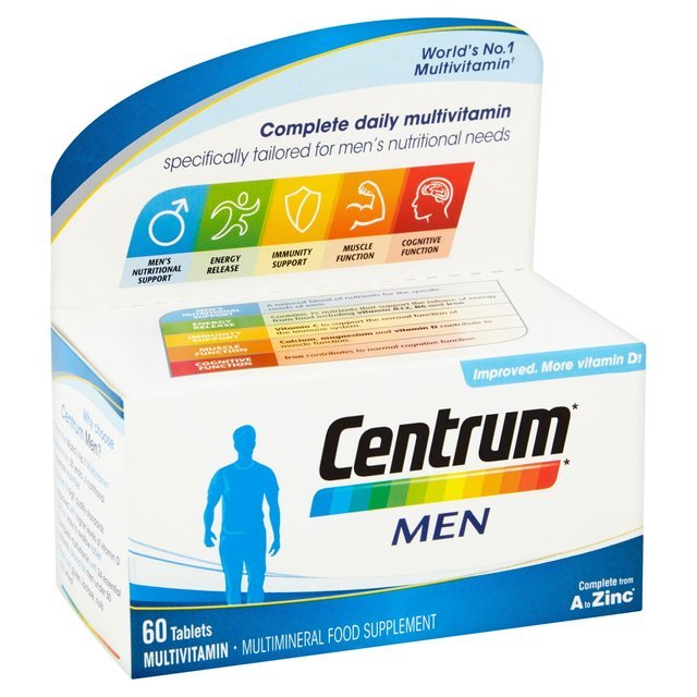Buy Centrum Men Multivitamin/ Multimineral Supplement 60 Tablets