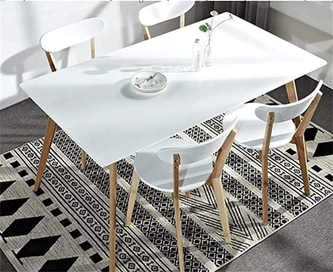 Buy Lanny 120cm Length Wood Table T6 Mid Century Modern Rectangle Kitchen And Dining Room Table In White Online Shop Home Garden On Carrefour Uae