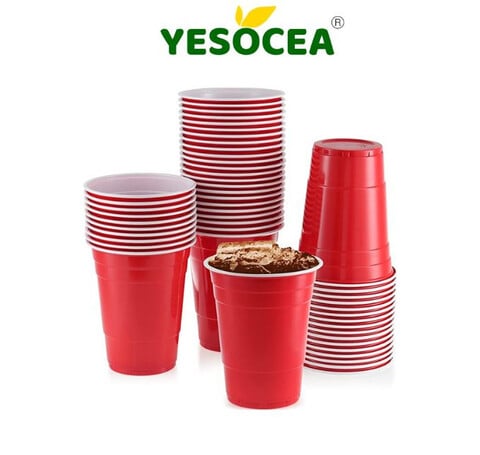 Plastic party shop cups with lids