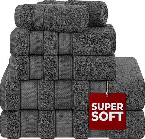 Buy Utopia Towels Premium 8 Piece Towel Set (Grey) - 2 Bath Towels