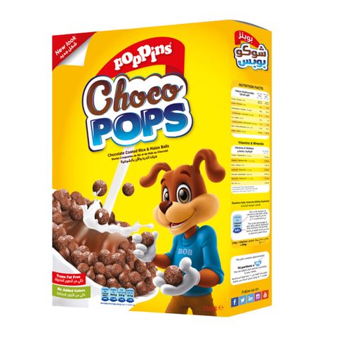 Buy Poppins Chocolate Pops Chocolate Flavored Cereal 750g in Saudi Arabia
