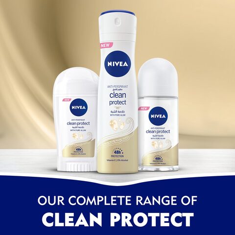 Nivea Antiperspirant Spray for WoMen  Clean Protect Pure Alum 150ml