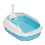 Buy GOLDEN ROSE Plastic modern cheap pet toilet cat litter box with free shovel BLUE in UAE