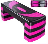 Max Strength Aerobic Exercise Stepper With 5 Adjustable Step Levels Great For Home Gym, Cardio &amp; Palesta Pilates Yoga Sports