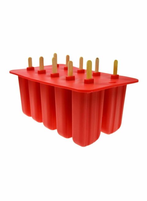 Generic - 10-Hole Ice Cream Mould Red 23X14.5X10Centimeter